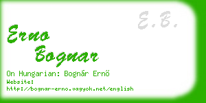 erno bognar business card
