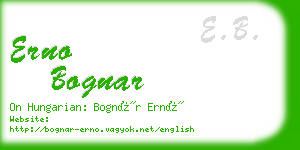 erno bognar business card
